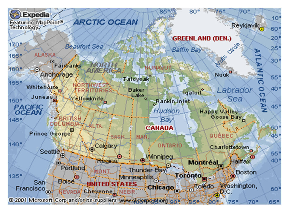 Покажи канаду на карте. Карта Канады географическая. ЭГП Канады карта. Географическое положение Канады. Канада географическое положение карта.